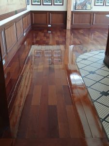 High-gloss polished flooring at Guards Polo Club following expert floor polishing by CleanKing